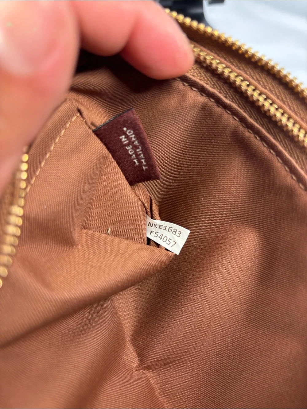 Coach Brown Signature Canvas Wristlet with Gold Logo